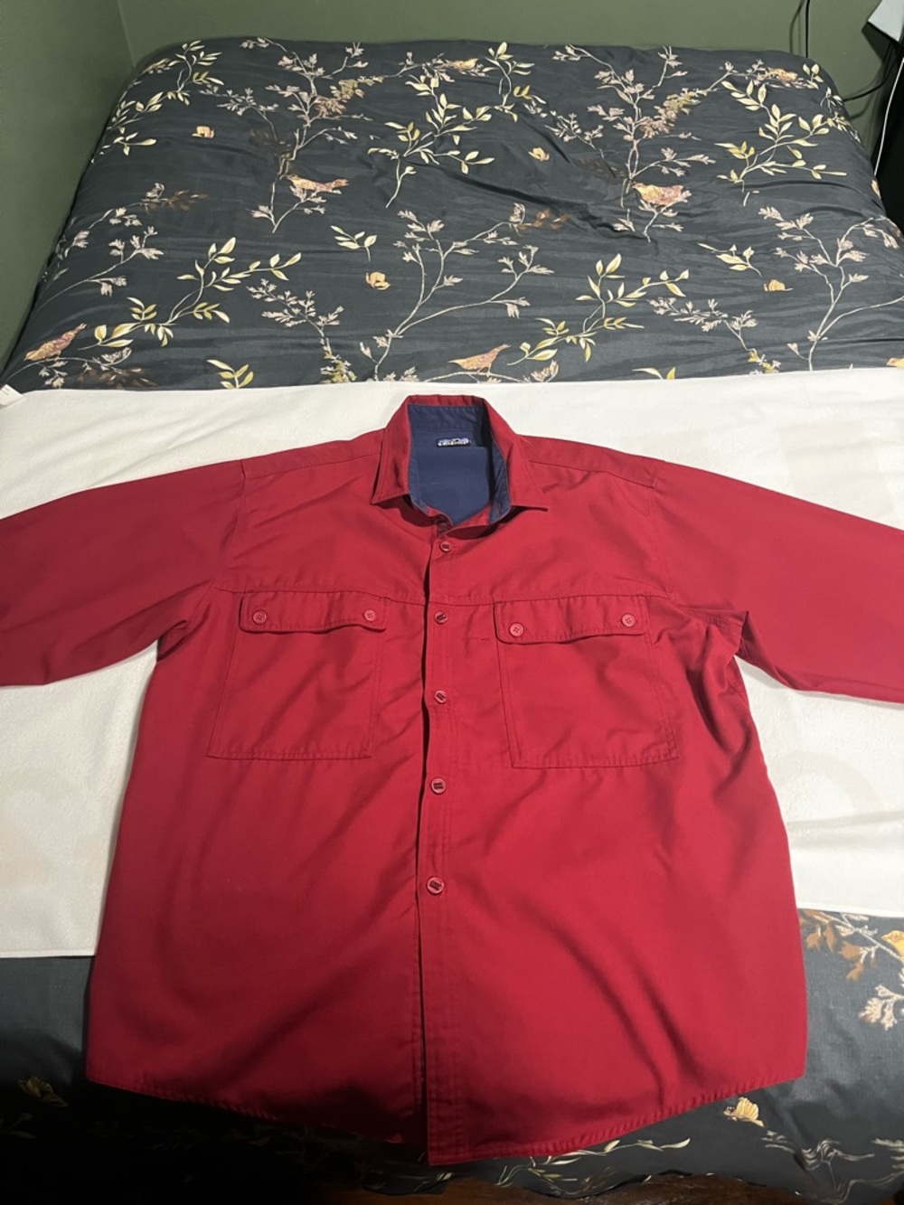 Men's Patagonia Button-Front Work Shirt in Deep Red